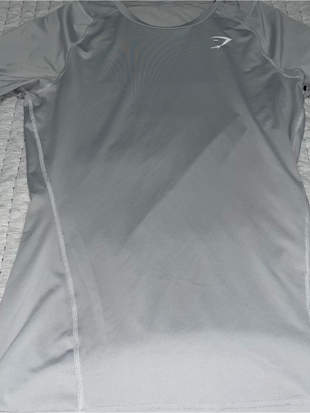 Gymshark Light Grey Athletic Tee with Chest Logo